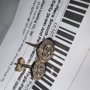 Chic Gold and Black Oval Stud Earrings